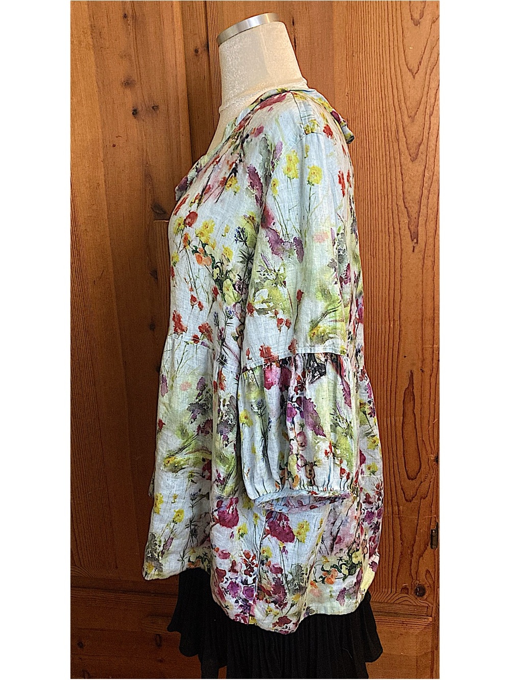 Tianello Shelby 100% Linen Babydoll Top - Picture 2 of 5